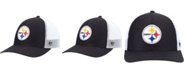 '47 Brand Men's Black, White Pittsburgh Steelers Trucker Snapback Hat